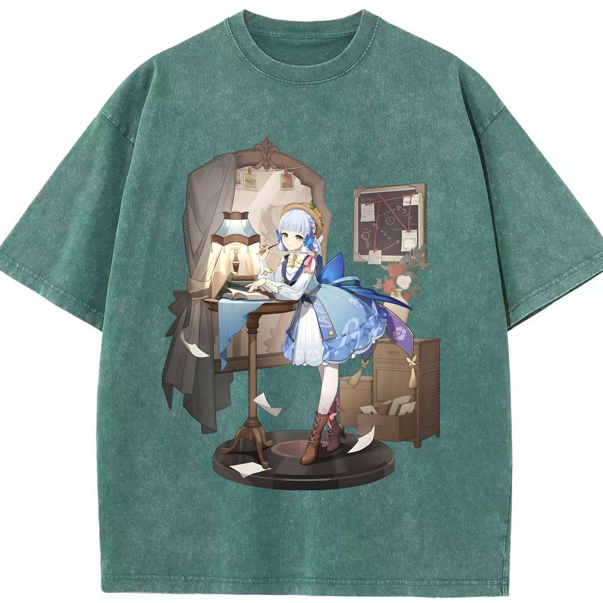 げんし神 神里綾華 神宮寺レン genshin Kamimiya Ren 綿100% ヴィンテージ風 半袖Tシャツ（フロントプリント）